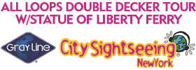 All Loops Double Decker Tour w/Statue of Liberty Ferry
