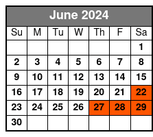 Shiners Bronze Seating June Schedule