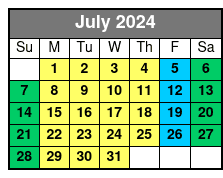 Water Country USA Fun Card July Schedule