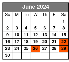 Sunset Cruise June Schedule