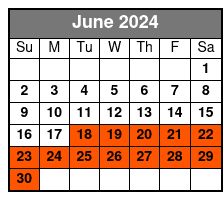 Paddleboard (1 Person) June Schedule