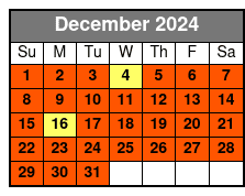 Space Coast 1 Hour December Schedule