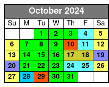 SeaWorld & Busch Gardens 2 Park 2 Day Combo Ticket October Schedule