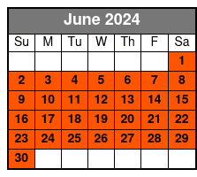 Boggy Creek Daytime 1/2 Hour Airboat Ride June Schedule