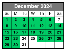 1-Hour Evening Airboat Ride December Schedule