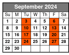 Adventure Package September Schedule