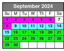 Sunset Tour September Schedule