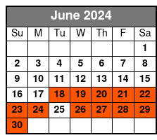 Kennedy Space Center Express June Schedule