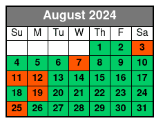 Kayaking August Schedule