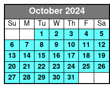 Clear Kayak Tours October Schedule