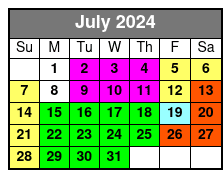 The Asylum Escape Room July Schedule