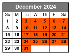 Adult (w/Drinks) December Schedule