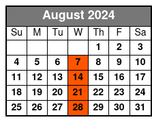 DoubleTree SeaWorld (Q1B-A) August Schedule
