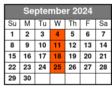 DoubleTree SeaWorld (Q1B-A) September Schedule