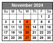 Hampton Inn Orlando (Q1B-A) November Schedule