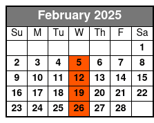 Hampton Inn Orlando (Q1B-A) February Schedule