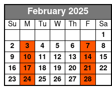 Hampton Inn Orlando(Q1A) February Schedule
