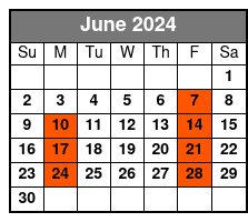 Sheraton Orlando (Q1A) June Schedule