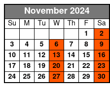 Oak Alley & Large Airboat November Schedule
