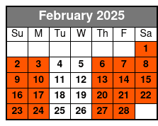 28 Guests Maximum February Schedule