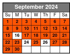 Destrehan and Houmas House September Schedule