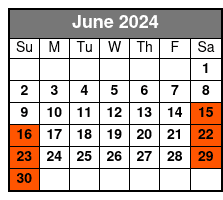 11am Departure Public Tour June Schedule