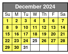 Private Tour December Schedule