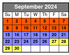 Snorkel & Dolphin Cruise September Schedule