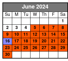 1/2 Hour Jet Ski Rental June Schedule