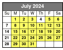 Savannah's Historic District Walking Tour July Schedule