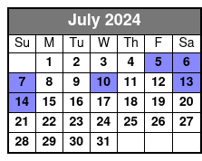 Historic Walking Tour July Schedule