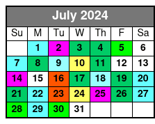25-Min Heli & Hummer Tour July Schedule