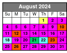 25-Min Heli & Hummer Tour August Schedule