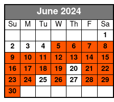 8:30am Departure June Schedule