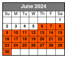 Skywheel Sunset Flight June Schedule
