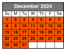 Skywheel Sunset Flight December Schedule