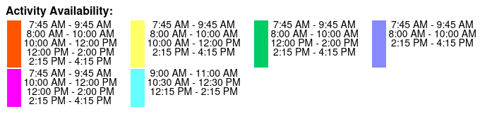 Schedule Color Key