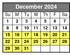 Dolphin Sightseeing Sail December Schedule