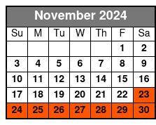 2-Day Snowboard Rental November Schedule