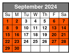 Full Combo Zipline Adventure September Schedule