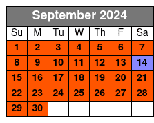 1:30pm Departure September Schedule