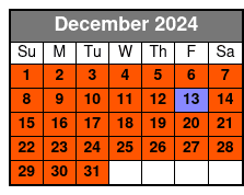 1:30pm Departure December Schedule