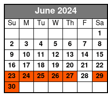 All Day Kayak Rental June Schedule