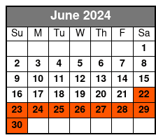 2 Hour Self-Guided Kayaking June Schedule