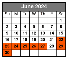 Kayak Rental (1 Hour) June Schedule