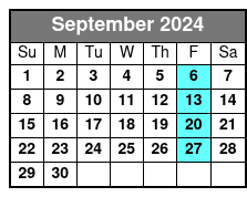 Breaking Point Escape Room September Schedule