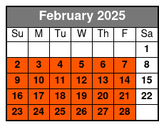 Three Hour Cruise February Schedule
