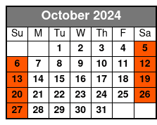 Half Day Fishing Charter October Schedule