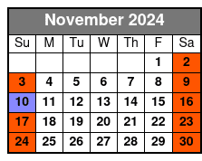 Half Day Fishing Charter November Schedule