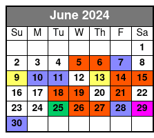 2 Hr Boat Tour June Schedule